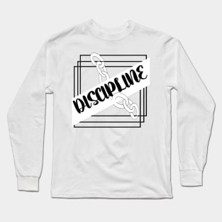 DISCIPLINE word chain design Totes, phone cases, mugs, masks, hoodies, notebooks, stickers ,aesthetic, cute outfit fashion design Long Sleeve T-Shirt